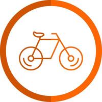 Bicycle Line Orange Circle Icon vector