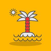 Desert Island Filled Shadow Icon vector