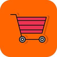 Cart Filled Orange background Icon vector