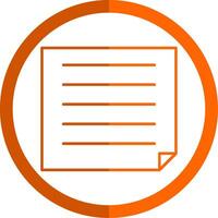 Post It Line Orange Circle Icon vector