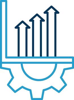 Setting Line Blue Two Color Icon vector