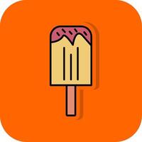 Ice Cream Filled Orange background Icon vector