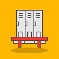 Lockers Filled Shadow Icon vector