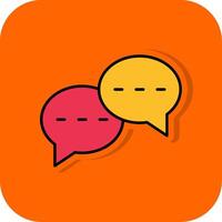 Comment Filled Orange background Icon vector