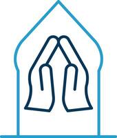 Pray Line Blue Two Color Icon vector