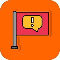 Flagged Filled Orange background Icon vector