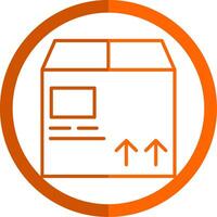 Delivery Box Line Orange Circle Icon vector