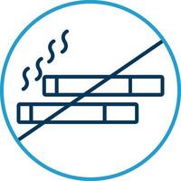 No Smoking Line Blue Two Color Icon vector