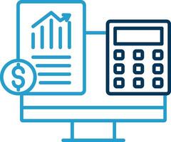 Accountant Line Blue Two Color Icon vector