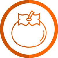 Persimmon Line Orange Circle Icon vector