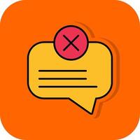 No Message Filled Orange background Icon vector