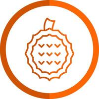 Jackfruit Line Orange Circle Icon vector