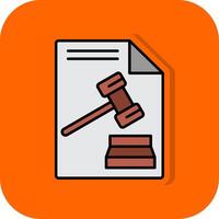 Law Filled Orange background Icon vector