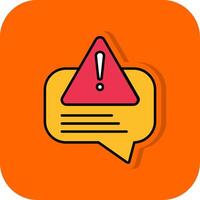 Error Message Filled Orange background Icon vector