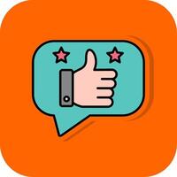 Reviews Filled Orange background Icon vector