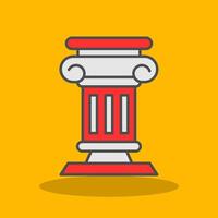 Pillar Filled Shadow Icon vector