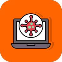 Virus Filled Orange background Icon vector