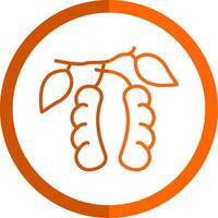 Tamarind Line Orange Circle Icon vector