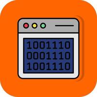 Binary Code Filled Orange background Icon vector