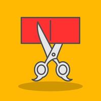 Scissors Filled Shadow Icon vector