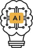 Artificial Intelligence Skined Filled Icon vector