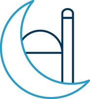 Ramadan Line Blue Two Color Icon vector