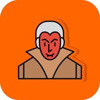 Evil Filled Orange background Icon vector