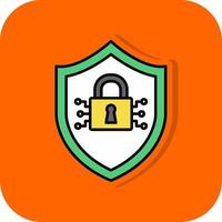 ciber seguridad lleno naranja antecedentes icono vector