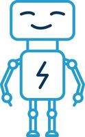 Bot Line Blue Two Color Icon vector