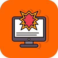 Damage Filled Orange background Icon vector