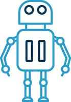 Robot Line Blue Two Color Icon vector