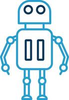 Robot Line Blue Two Color Icon vector