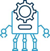 Robot Line Blue Two Color Icon vector