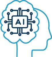 Artificial Intelligence Line Blue Two Color Icon vector