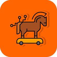 troyano caballo lleno naranja antecedentes icono vector