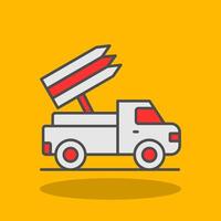 Missile Truck Filled Shadow Icon vector