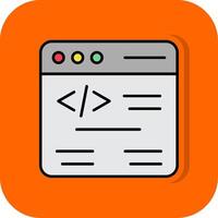Web Coding Filled Orange background Icon vector