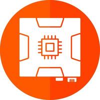 Motherboard Glyph Red Circle Icon vector