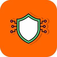 Sheild Filled Orange background Icon vector