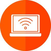 Internet Connection Glyph Red Circle Icon vector