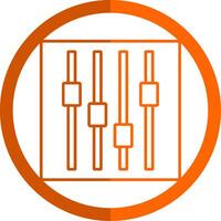 Faders Line Orange Circle Icon vector