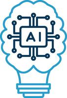 Artificial Intelligence Line Blue Two Color Icon vector