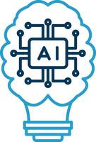 Artificial Intelligence Line Blue Two Color Icon vector