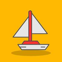 Small Yacht Filled Shadow Icon vector