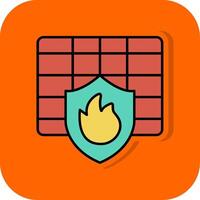 Firewall Filled Orange background Icon vector