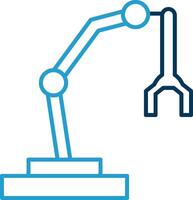 Robotic Arm Line Blue Two Color Icon vector