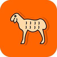 Sheep Filled Orange background Icon vector