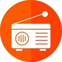 Radio Glyph Red Circle Icon vector