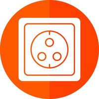 Wall Socket Glyph Red Circle Icon vector