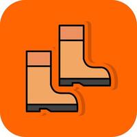 Farmer Shoes Filled Orange background Icon vector